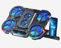Подставка под ноутбук IceCoorel Q6, до17, fan4-100*15/2-70*15 мм, корпус пластик, 2 USB-порта + LCD display, 410x285x35mm, RGB-10 режимов, Box Q8