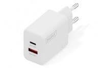 Зарядний пристрій DIGITUS GaN 1хUSB-C, 1хUSB-A, 30W