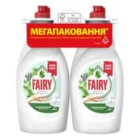 Засіб для ручного миття посуду Fairy Sensitive Чайне дерево і м'ята 2 х 750 мл (8006530224956)
