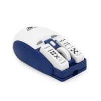 Мыша беспроводная JEDEL WD149, 1200 / 2400 / 3200DPI, 2.4 GHz+Bluetooth 5.0, 3.7V 500mAh, Type-C зарядка 112x60x40 мм. White / Blue. Box