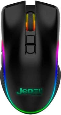 Миша провідна JEDEL GM800, 8 кнопок, 1200/1800/2400/3600/4800/7200DPI, кабель 1,5 м. RGB підсвічування 128х77х40мм. White. Box