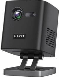 Проектор Havit HV-PJ218 Pro, Black, DLP, Android TV 9.0, WiFi / Bluetooth, 960x540, 180 Лм, 1000:1, 2x5 Вт, аккумулятор 8000 mAh, HDMI, Type-C, USB