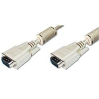 Кабель VGA (M/M) DIGITUS, 1.8м, ферит, бежевый (AK-310103-018-E)