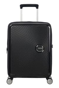 Чемодан American Tourister, Soundbox, полипропилен, маленький, 55см, 35.5/41л, TSA, 4 колеса, EXP, черный