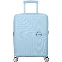 Чемодан American Tourister, Soundbox, полипропилен, маленький, 55см, 35.5/41л, TSA, 4 колеса, EXP, пастельно-голубой
