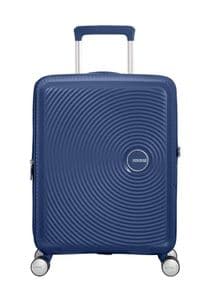 Чемодан American Tourister, Soundbox, полипропилен, маленький, 55см, 35.5/41л, TSA, 4 колеса, EXP, темно-синий