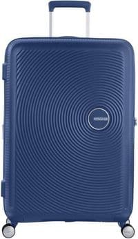 Чемодан American Tourister, Soundbox, полипропилен, большой, 77см,  97/110л, TSA, 4 колеса, EXP, темно-синий