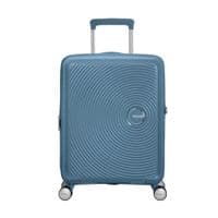 Чемодан American Tourister, Soundbox, полипропилен, маленький, 55см, 35.5/41л, TSA, 4 колеса, EXP, серо-синий