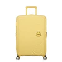 Чемодан American Tourister, Soundbox, полипропилен, средний, 67см, 71.5/81л, TSA, 4 колеса, EXP, пастельно-желтый