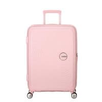 Чемодан American Tourister, Soundbox, полипропилен, средний, 67см, 71.5/81л, TSA, 4 колеса, EXP, пастельно-розовый