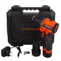Шуруповерт-дриль акумуляторний Tekhmann TCD-12/2 Li BL 12В 2х1.5А·год 45Нм 550·1950об/хв 1.3кг кейс