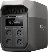 Зарядная станция EcoFlow Delta 3 Max (2048 Вт·г), Black/Grey, 2400 Вт, LiFePO4, чистая синусоида, 4 x розетки (AC 230В), Wi-Fi, Bluetooth, USB-A (18Вт); USB-C (100Вт); 2хUSB-C (30 Вт), дисплей
