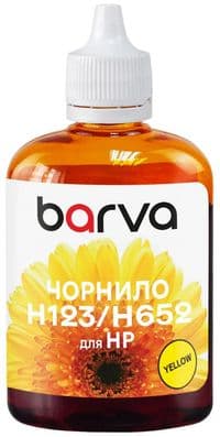 Чорнило Barva HP №46/47/62/123/302/303/304/651/652/653/704, Yellow, 100 мл, водорозчинне, флакон OneKey (H652-534e)