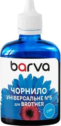 Чорнило Barva Brother №5 (універсальне), Cyan, LC31/525/563/565/800/900/970/980/985/1000/1100/1240/1280, 100 мл, водорозчинне, флакон OneKey (BU5-480e)
