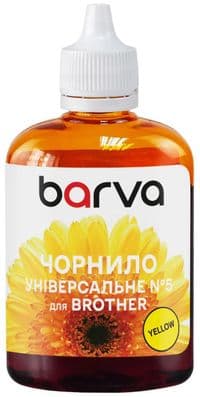 Чорнило Barva Brother №5 (універсальне), Yellow, LC31/525/563/565/800/900/970/980/985/1000/1100/1240/1280, 100 мл, водорозчинне, флакон OneKey (BU5-482e)