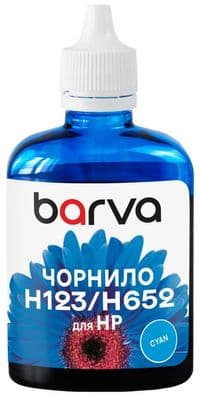 Чорнило Barva HP №46/47/62/123/302/303/304/651/652/653/704, Cyan, 100 мл, водорозчинне, флакон OneKey (H652-532e)