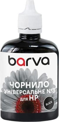 Чорнило Barva HP №3 (універсальне), Black, №46/121/122/134/135/136/141/140/178, 100 мл, водорозчинне, флакон OneKey (HU3-364e)