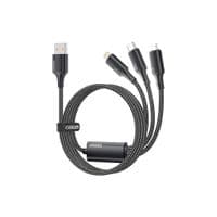 Кабель для передачи данных USB 2.0 AM — Lightning + Micro 5P + USB-C 1,2 м 100 Вт Essager (EXCMTL-JJ01-P)