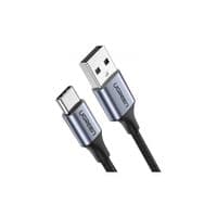 Дата кабеля USB 2.0 AM to USB-C 0.25m 3A алюминиевая оплетка никелированное покрытие черный Ugreen (60124)