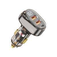 Зарядное устройство для Essager 2xUSB + 1xUSB-C 125W QC3.0/PD3.0 Display Car Charger (ECC2AC-FM12-Z)