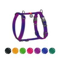 Шлея для собак WAUDOG Nylon Mono H-подібна з QR паспортом, світловідбивна, S фіолетова (54569)