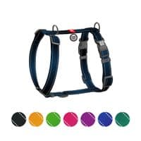 Шлея для собак WAUDOG Nylon Mono H-подібна з QR паспортом, світловідбивна, М чорна (54571)