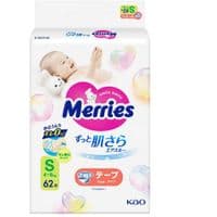 Подгузники Merries размер S (4-8 кг) 62 шт (4901301437709)
