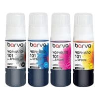 Комплект чорнил Barva Epson 101, Black / Cyan / Magenta / Yellow, 4x70 мл, водорозчинні (CMY) / пігментні (B), флакон OneKey (E101-070-MP)