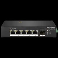 Комутатор 4 порти некерований Hikvision DS-3T0306HP без блока живлення