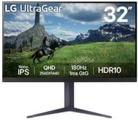 Монитор LG 31.5" 32GS85Q-B 2xHDMI, DP, USB, Audio, NanoIPS, 2560x1440, 180 Гц, 1 мс, DCI-P3 98%, G-SYNC, FreeSync, Pivot, HDR10