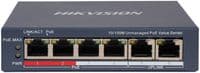PoE комутатор Hikvision DS-3E0106P-E/M(B), 4x10/100 PoE, 2хRJ45 Uplink