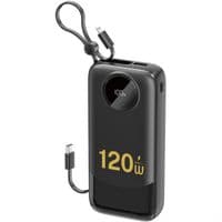 UMB Dudao 20000mAh K13 Pro 22,5W PD, QC USB-A, USB-C In/Out, with built-in USB-C/Lightning cables Black