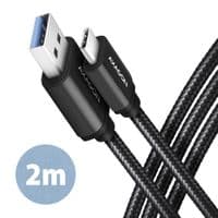 Кабель USB-C на USB 3.2 2M ЧОРНИЙ BUCM3-AM20AB AXAGON