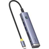 USB-хаб Baseus UltraJoy Series 7-портовий концентратор AIR, колір Space Grey (Type-C на HDMI4K@60Hz*1+USB3.0*2+PD*1+SD/TF3.0*1+3.5 мм*1)