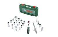 Набор торцевых головок Bosch 1/2" с трещоткой 265мм, сталь CrV 26шт 0.574кг