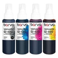 Комплект чернил Barva Canon GI-490, Black/Cyan/Magenta/Yellow, G1400/G2400/G3400/G4400/G4500, 4x70 мл, пигментные/водорастворимые, флакон OneKey (CG490-070-MP)