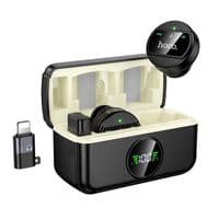 Беспроводная микрофонная система HOCO L22 Bright 2-in-1 wireless microphone with case(iP/Type-C) Black