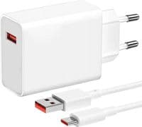 Мережевий зарядний пристрій Xiaomi, White, 67 Вт, USB + кабель USB-C, PD (BHR9465EU)