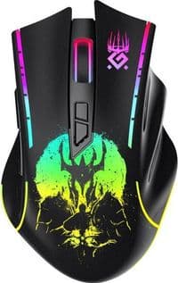 Миша бездротова Defender Kronos GM-695, Black, 2.4GHz/USB, оптична, 1000 - 1600 dpi, RGB підсвічування, 7 кнопок, 400 mAh, радіус дії до 10 м, кабель 0.8 м (52695)