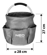Сумка садова Neo Tools 28x28x27см, до 15кг, 6 кишень оксфорд190г/м2, сірий