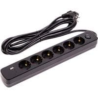 Сетевой фильтр PowerPlant 5м, 3x0.75мм2, 6 розеток, 1xUSB, 2xType-C, євро, 100% медь (YS-N6086/5c)