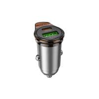 Автомобильное зарядное устройство HOCO NZ16A Rigorous 43W dual port PD25W+QC3.0 car charger Metal Grey