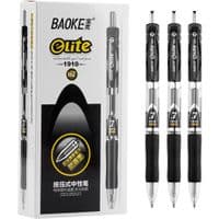 Ручка гелевая Baoke Elite автоматическая 0.7 мм, с гриппом, черная, 12 шт (PC1910-black)