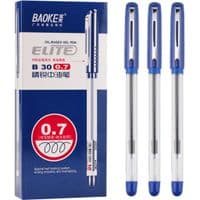 Ручка масляная Baoke Elite 0.7 мм, с гриппом синяя, 12 шт (B30-blue)