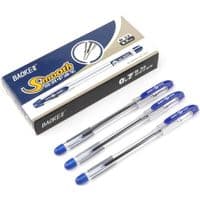 Ручка масляная Baoke Smooth 0.7 мм, с гриппом синяя, 12 шт (B32-blue)