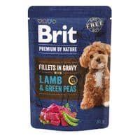Влажный корм для собак Brit Premium Fillets in Gravy Lamb & Green Peas для малых пород 85 г (8595602572465)