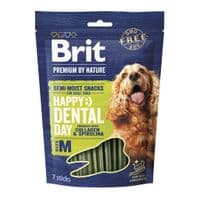 Лакомство для собак Brit Premium Dental Snacks M для средних пород с коллагеном и спирулиной 180 г (8595602573950)