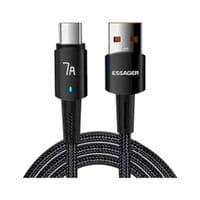 Кабель для передачи данных USB 2.0 AM — USB-C 0,5 м 7A 100W черный Essager (EXC7A-CGB01-P)