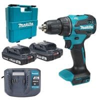 Шуруповерт-дриль акумуляторний Makita DDF490WV 18В 2х2А·рік 27·65Нм 0-500·0-1900 об/хв кейс 1.4кг