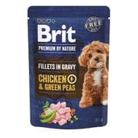 Влажный корм для собак Brit Premium Fillets in Gravy Chicken & Green Peas для малых пород 85 г (8595602572434)